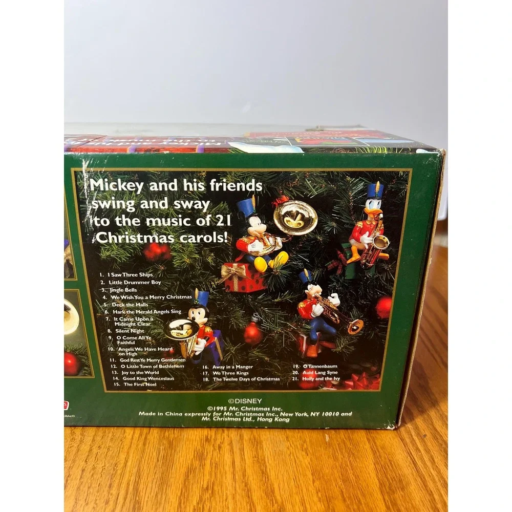 1995 Mr Christmas Mickey Mouse Brass Band Disney Animated Complete Box Works